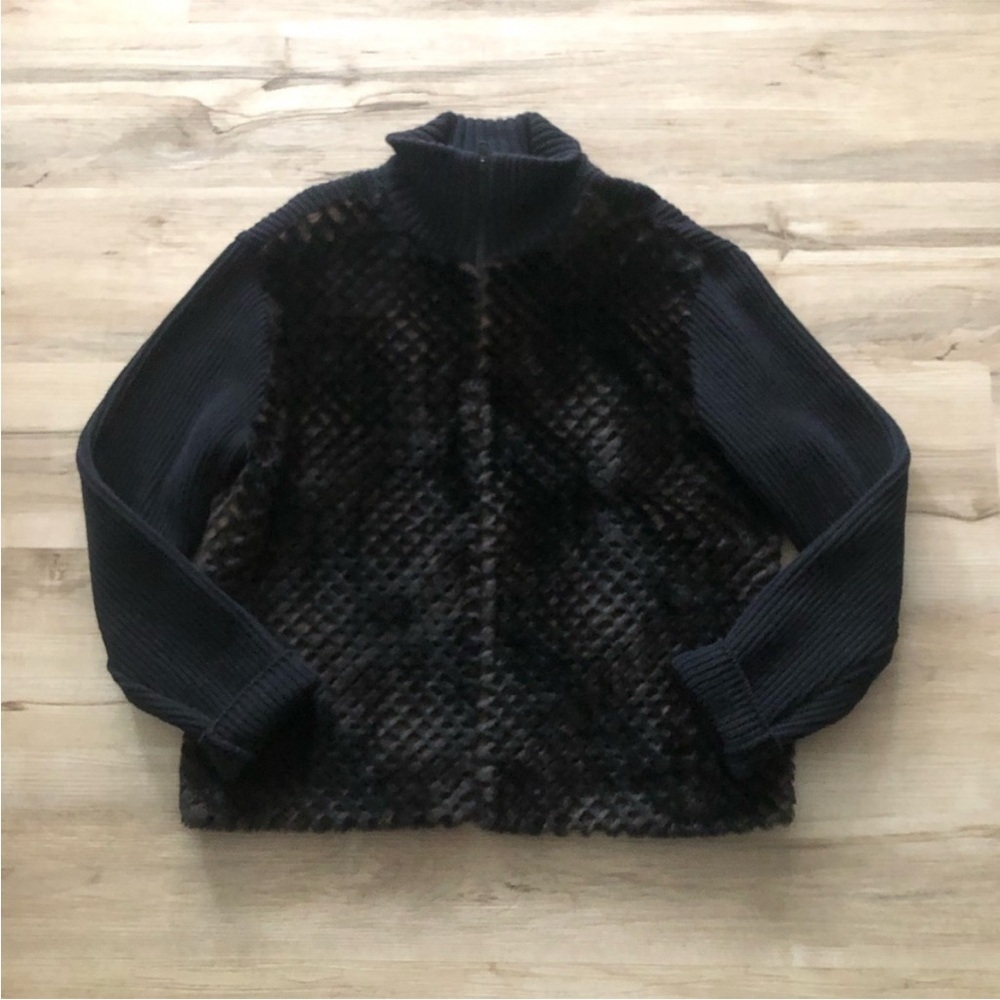 Parkhurst Black and Brown Teddy Jacket Full Zip